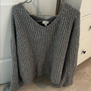 True Craft Charcoal V-Neck Sweater